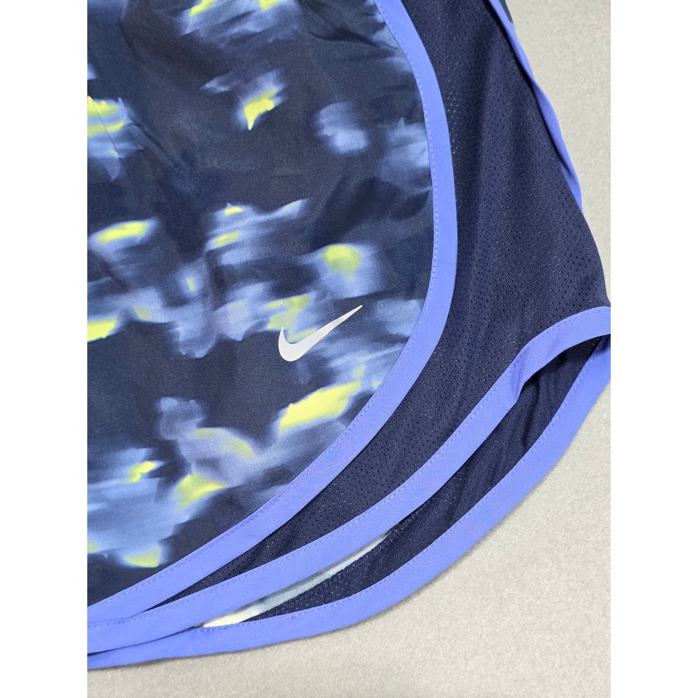 Nike Tempo Dri-FIT Running Shorts Navy Yellow Abstract Print Womens Small - Picture 3 of 9
